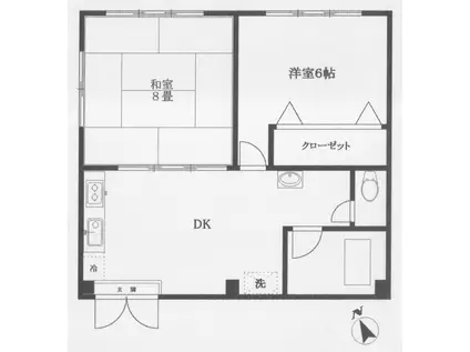 志村坂ビル(2DK/4階)の間取り写真