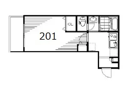 MASKED阿佐ヶ谷(1K/2階)の間取り写真