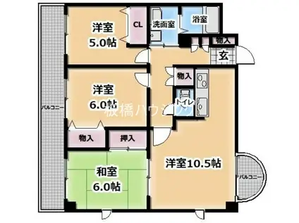 パークヒルズ西台(3LDK/3階)の間取り写真