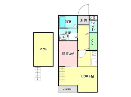 TKコート大琳寺(1LDK/1階)の間取り写真