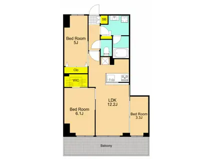 IRIS南大井(3LDK/5階)の間取り写真