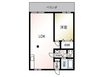 グレープハイムA棟(1LDK/1階)の間取り写真