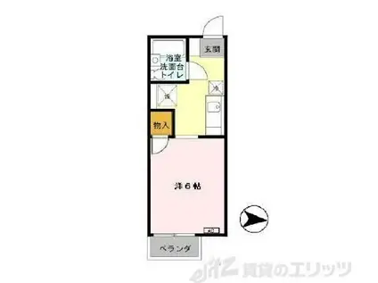 ジュネス阪本(ワンルーム/1階)の間取り写真