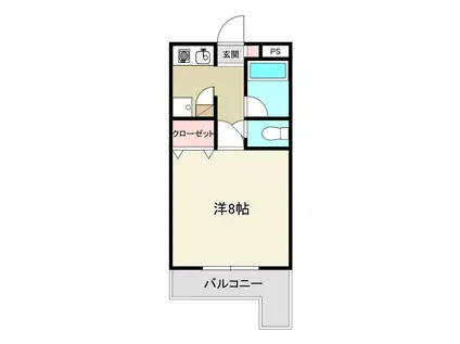 レジデンス徳島(1K/4階)の間取り写真