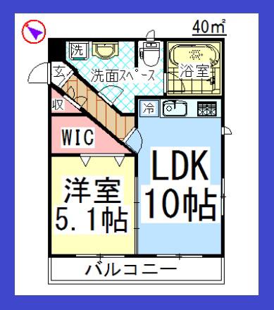SATSUKI(1LDK/2階)の間取り写真