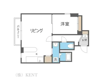 HK大通ハイム(1LDK/4階)の間取り写真
