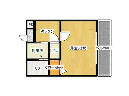 パークステイ八事(1K/3階)の間取り写真