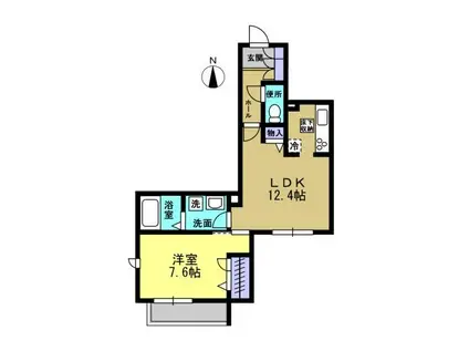 PLATANUS(1LDK/1階)の間取り写真