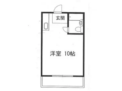 ハイツ生田(ワンルーム/2階)の間取り写真