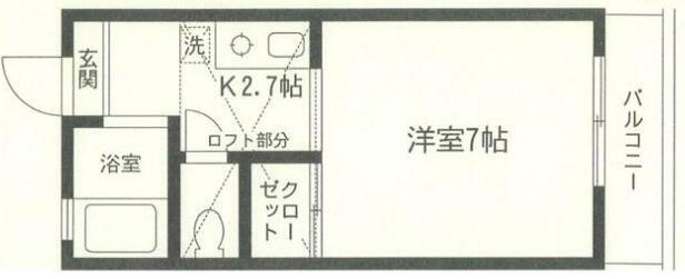 サンライズヒル(1K/2階)の間取り写真