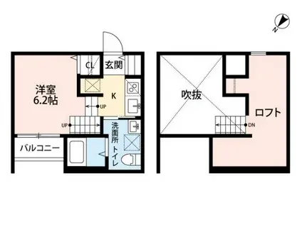 CROSS AVENUE春日(ワンルーム/2階)の間取り写真