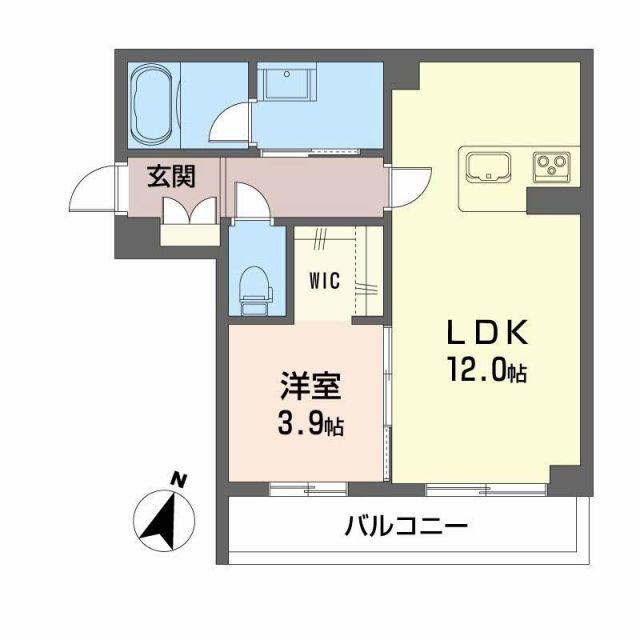 シャーメゾンはしま(1LDK/2階)の間取り写真