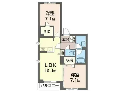グランファミーユ阿佐ヶ谷南(2LDK/2階)の間取り写真