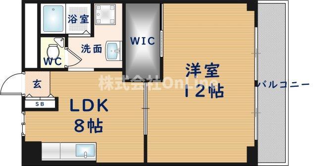 山城ビル(1LDK/4階)の間取り写真
