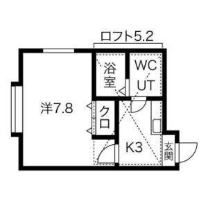 クレステッドピジョン(1K/1階)の間取り写真