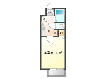 エンゼル蟹原(1K/2階)の間取り写真