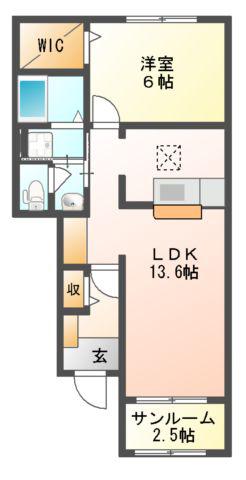 セレーナ(1LDK/1階)の間取り写真