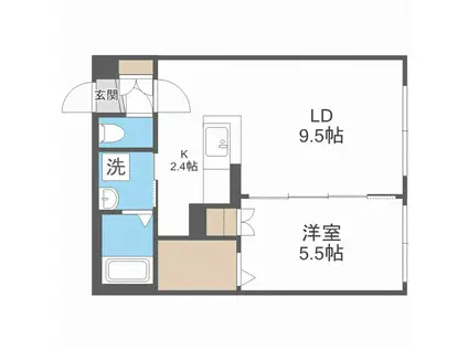 プラリネ(1LDK/5階)の間取り写真