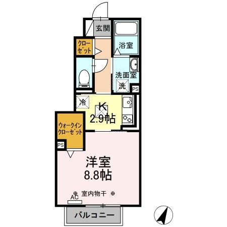 アルカンシエル A棟(1K/1階)の間取り写真