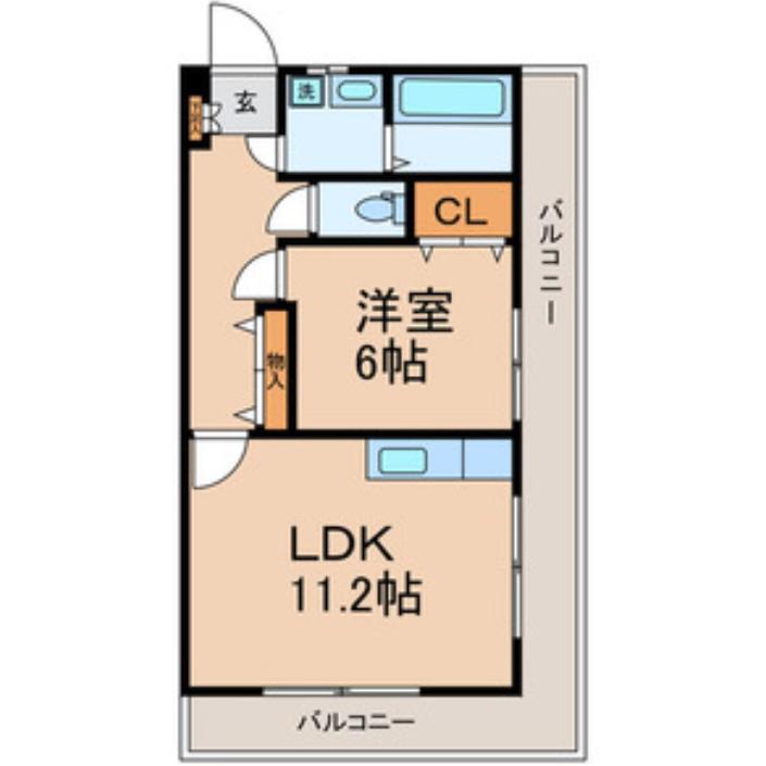 D-ハウス6(1LDK/2階)の間取り写真