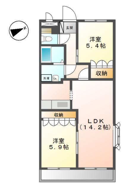 SEIS.N(2LDK/3階)の間取り写真