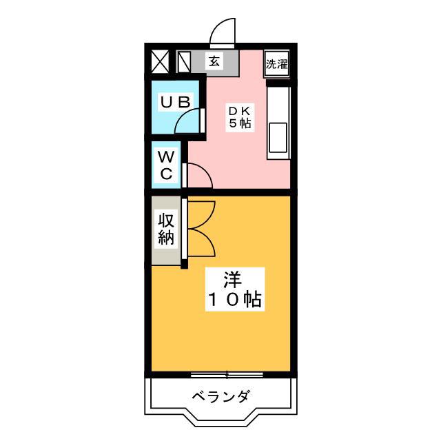 パークハイツ水堀(1DK/3階)の間取り写真
