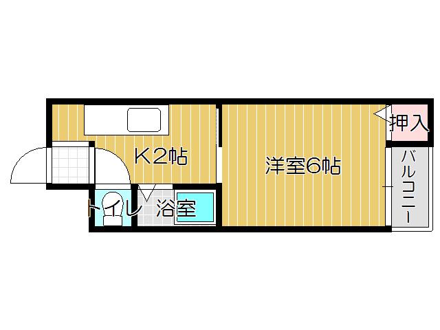サンハイツニュー日吉(1K/2階)の間取り写真