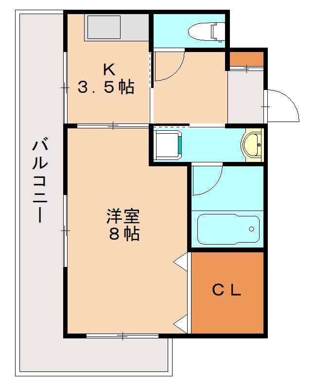 グレイシス浅川I(1K/5階)の間取り写真
