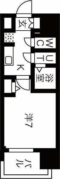ファステートNAGOYA今池バレンシア(1K/4階)の間取り写真