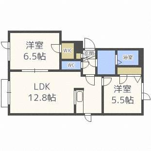 エクレール花川I(2LDK/2階)の間取り写真