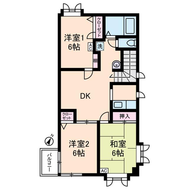 レジデンス大森(3DK/2階)の間取り写真