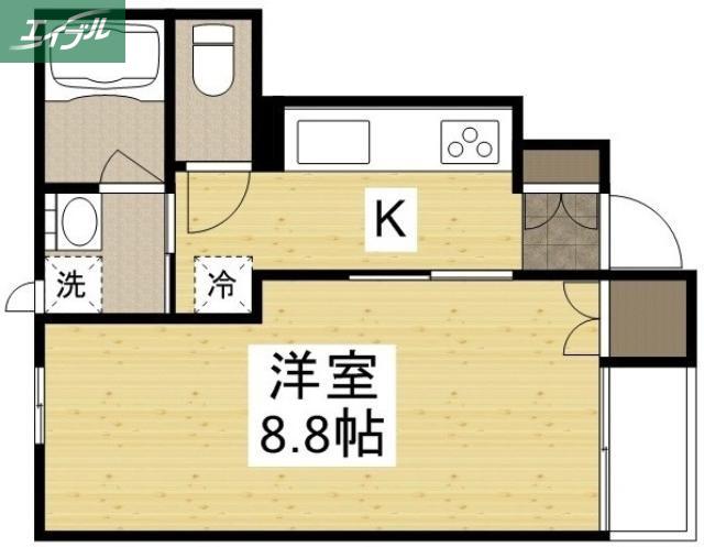ノアール(1K/1階)の間取り写真