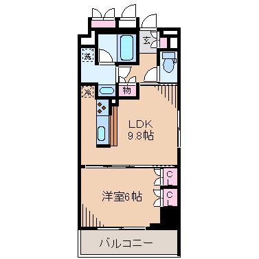 HF新横浜レジデンス(1LDK/3階)の間取り写真