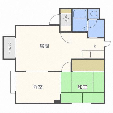 プルミエール新琴似B(2LDK/2階)の間取り写真