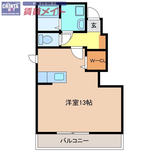 リバーラック(ワンルーム/1階)の間取り写真