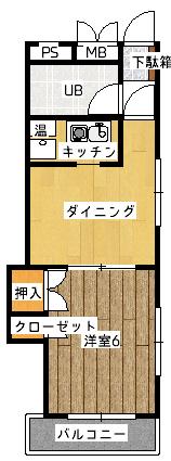 ロアールマンション新大江(2K/3階)の間取り写真