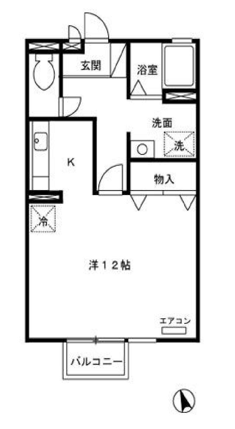 N・コニファー(ワンルーム/1階)の間取り写真
