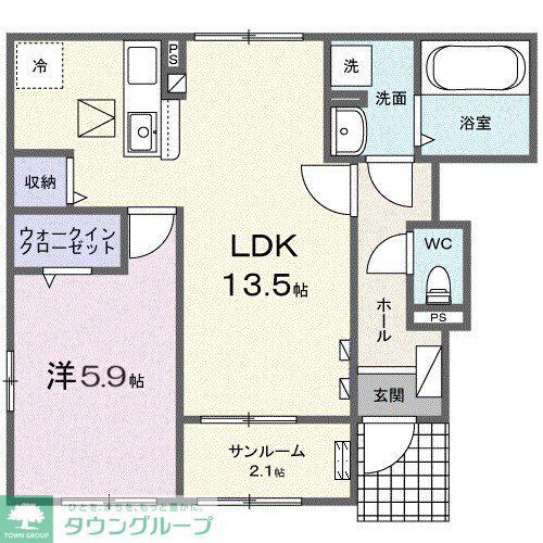 グラン ヴェール(1LDK/1階)の間取り写真