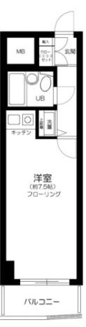 フロント新代田(ワンルーム/4階)の間取り写真