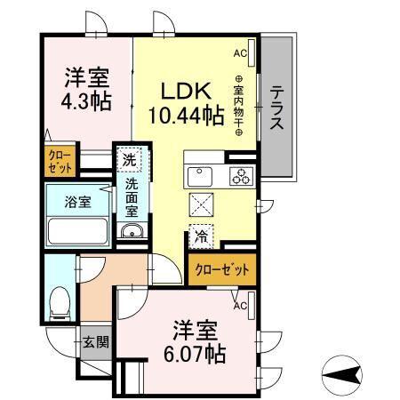 NKガーデン(2LDK/1階)の間取り写真