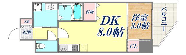 セレニテ神戸ミラクシュッド(1DK/10階)の間取り写真