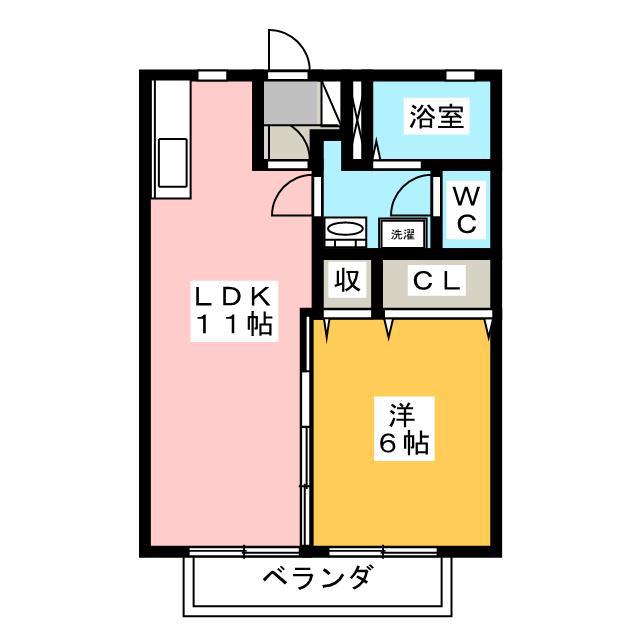 セフィラ権現谷A(1LDK/2階)の間取り写真