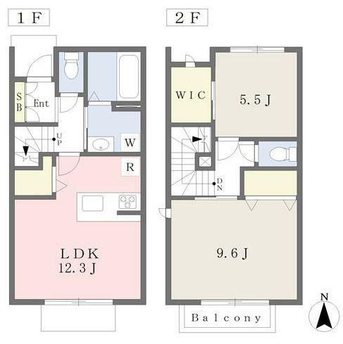 エクラージュ川崎C棟(2LDK/1階)の間取り写真