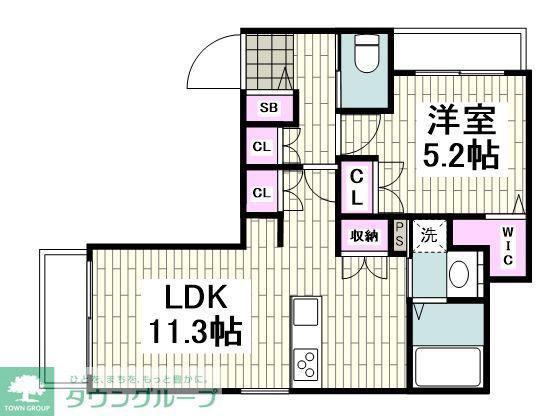 MAISON CHELSEA(1LDK/2階)の間取り写真