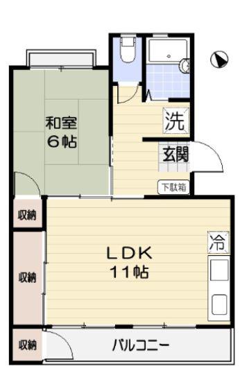 アベニュー原宿(1LDK/2階)の間取り写真