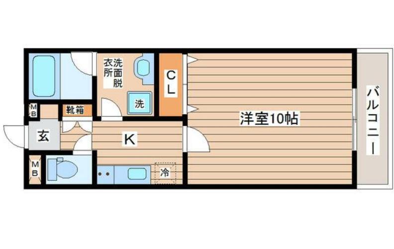 ドミトーレ6-4(1K/2階)の間取り写真