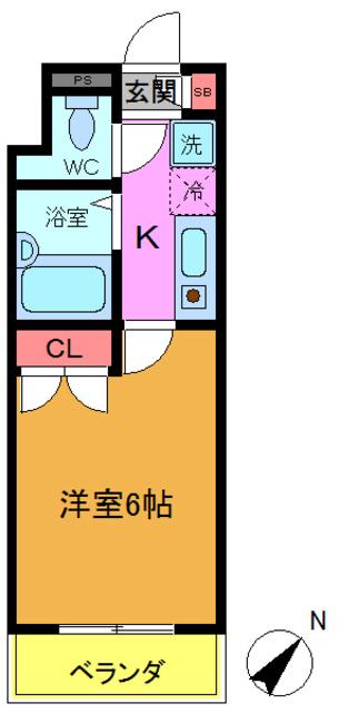 サンクレスト新浦安(1K/2階)の間取り写真