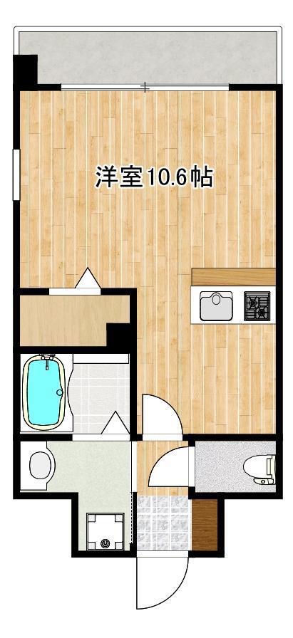 クロノス37九品寺(ワンルーム/5階)の間取り写真