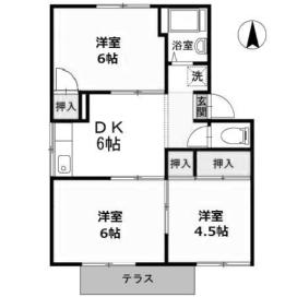 プレジール寿(3DK/1階)の間取り写真