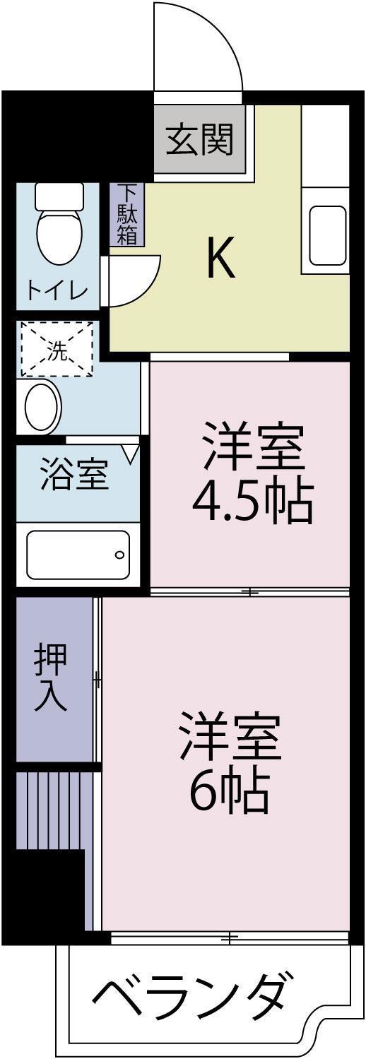 ライオンズプラザ(2DK/7階)の間取り写真